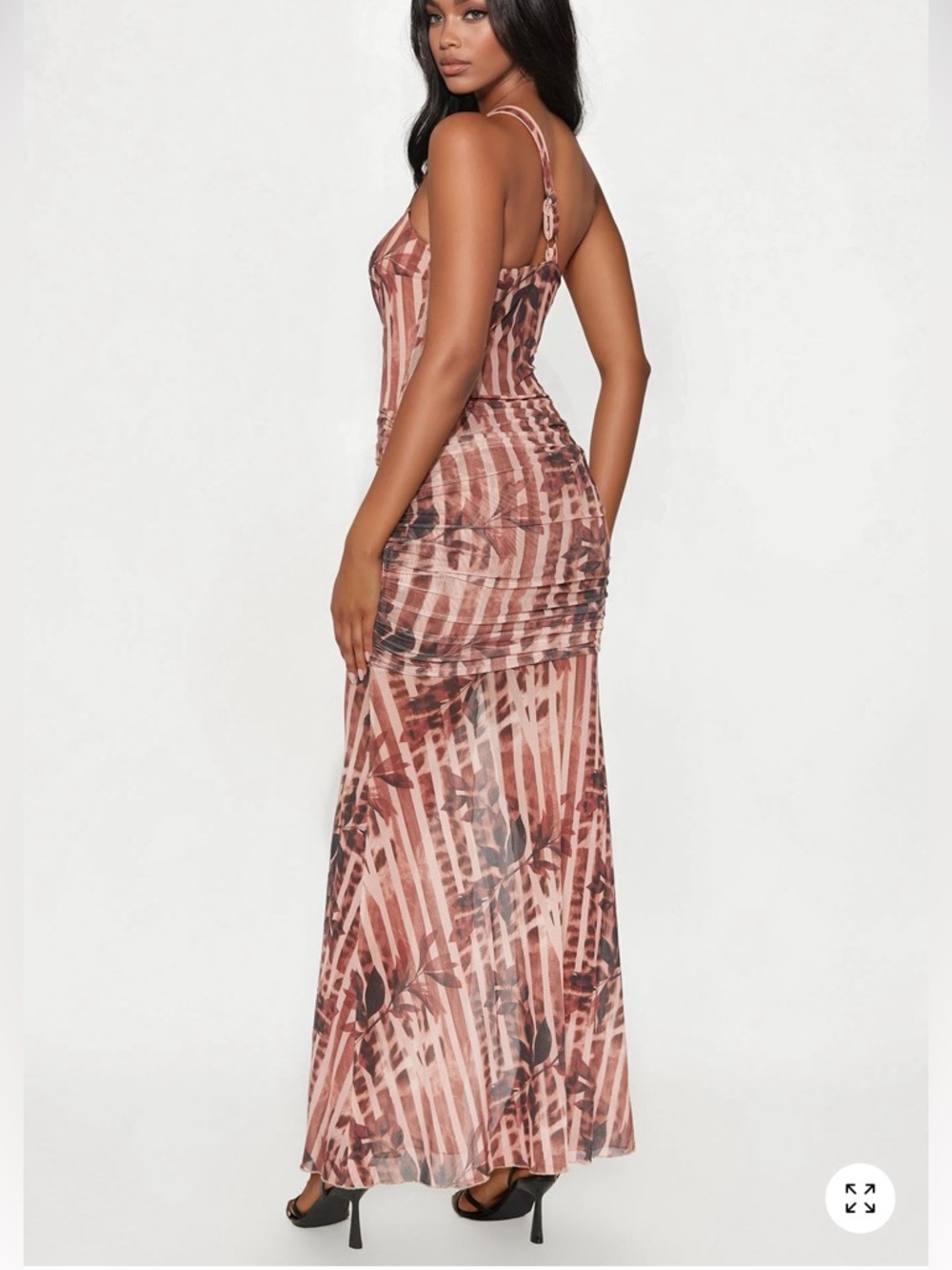 Fashion Nova Cut Out Mesh Maxi Dress